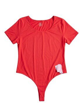 NWT | MANGOPOP Crimson Red Short Sleeve Bodysuit | Scoop Neck | XXL